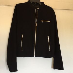 Black Wool Motorcycle Gap Jacket